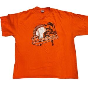 Gildan Men's Orange Baltimore Baseball Graphic T-Shirt 2XLarge